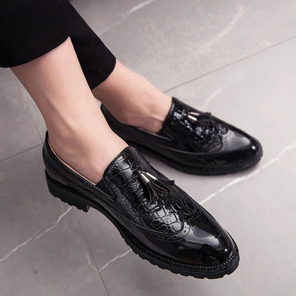 Mocassins Homme en Cuir Verni - Finition Luxe et Détails Sophistiqués