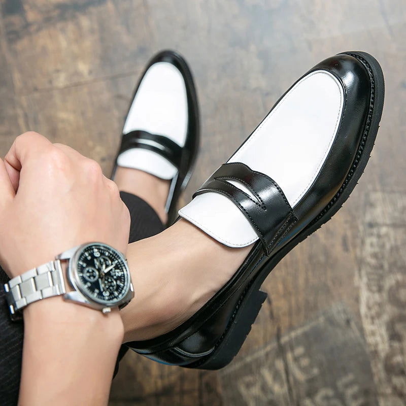 Mocassins Homme en Cuir Verni - Style Vintage et Raffiné