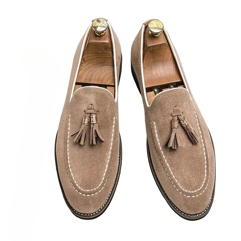 Mocassins Homme en Daim - Détail Pompon Raffiné