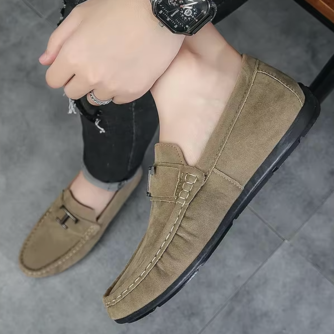 Mocassins Homme en Daim Luxe