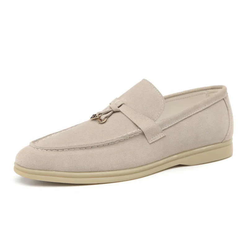 Mocassins Homme en Daim avec Détail Métallique