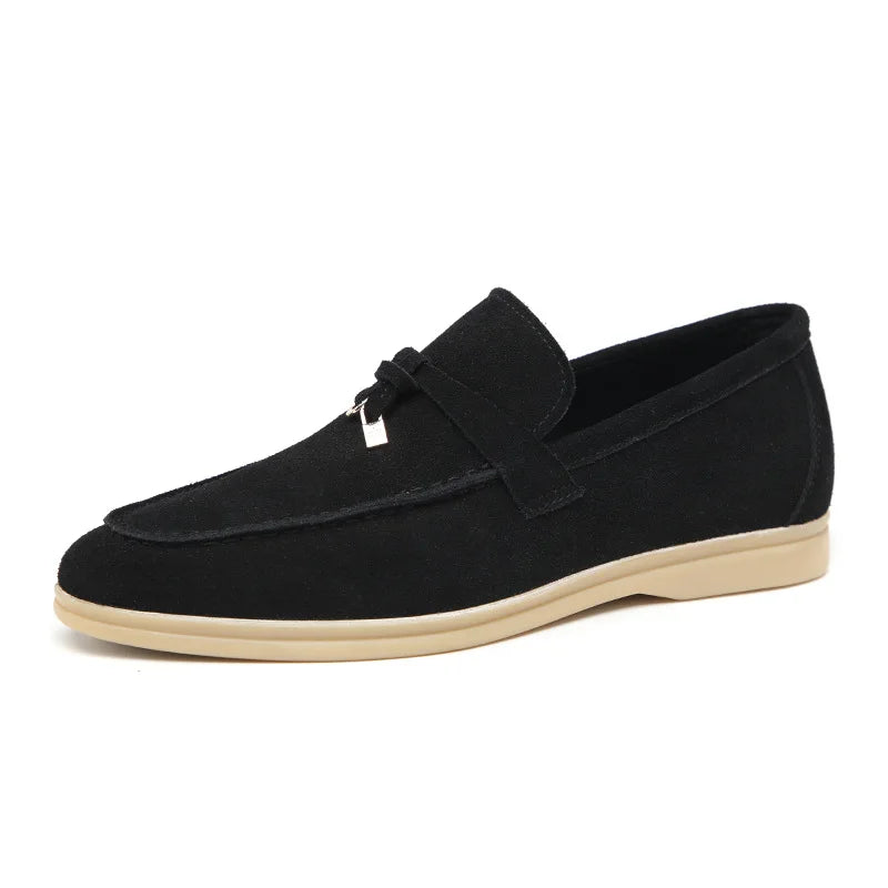 Mocassins Homme en Daim avec Détail Métallique