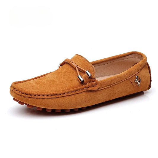 Mocassins Homme en Daim avec Détail Métallique - Légère & Souple