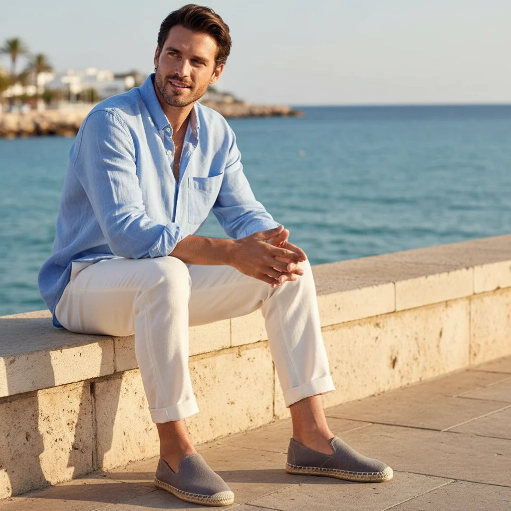 Espadrilles Homme Toile – Design Uni À Enfiler