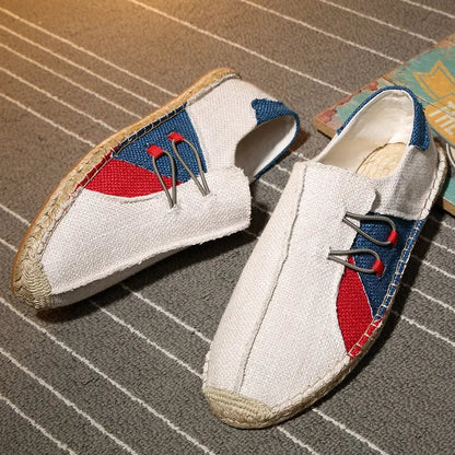 Espadrilles Homme Toile – Motif Patchwork Bicolore