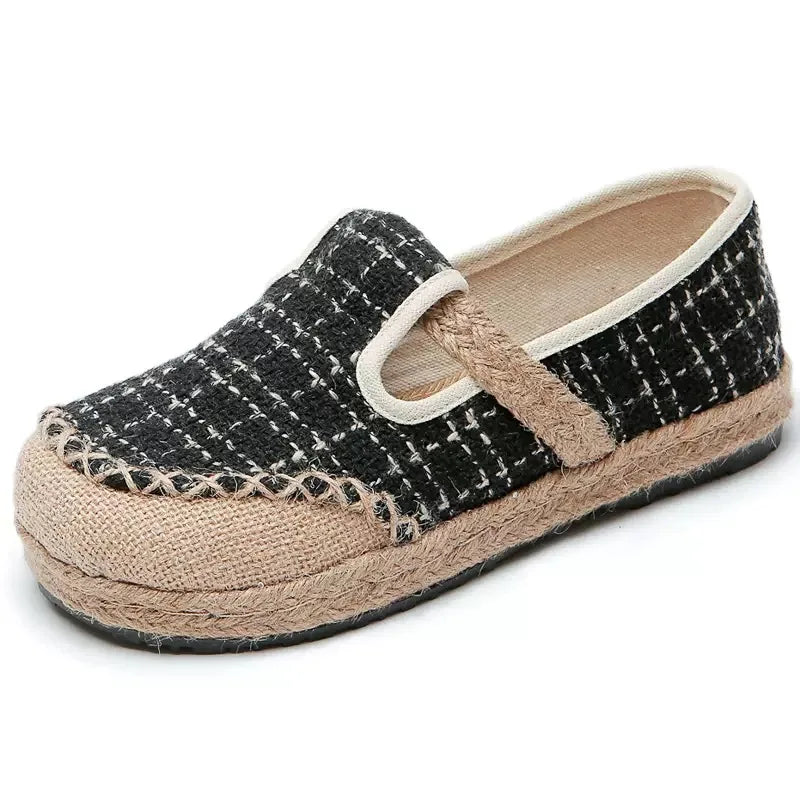 Espadrilles Femme Toile – Motif Brodé Slip-On
