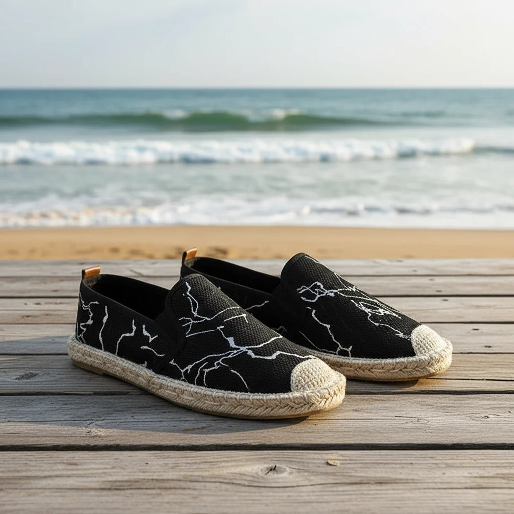 Espadrilles Homme Toile – Motifs Ethniques Slip-On