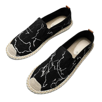 Espadrilles Homme Toile – Motifs Ethniques Slip-On