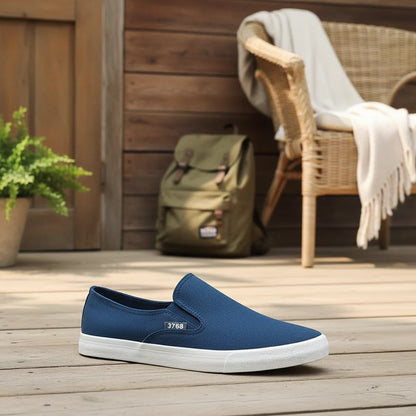 Espadrilles Homme Toile – Slip-On Uni Semelle Tressée