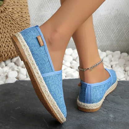 Espadrilles Femme Toile – Rayures et Semelle Tressée