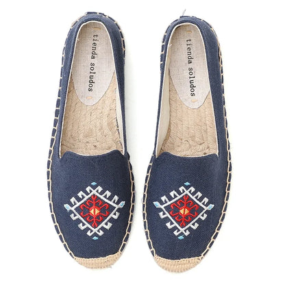 Espadrilles Femme Toile – Motif Floral Brodé