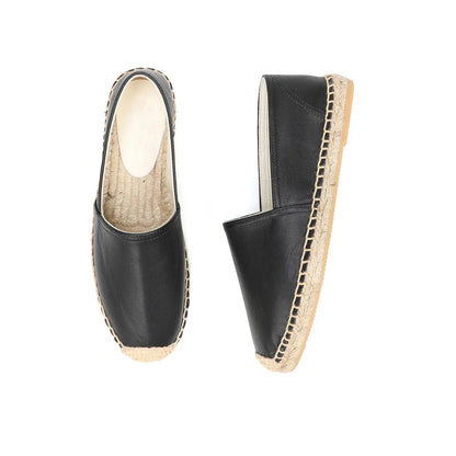 Espadrilles Femme Cuir – Bout Rond et Semelle Tressée