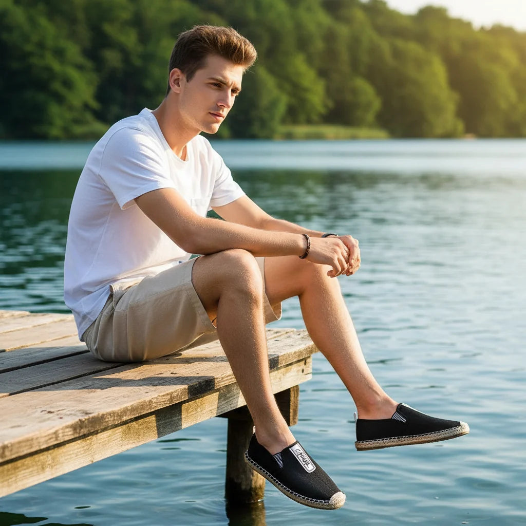 Espadrilles Homme Toile – Slip-On Uni Classique