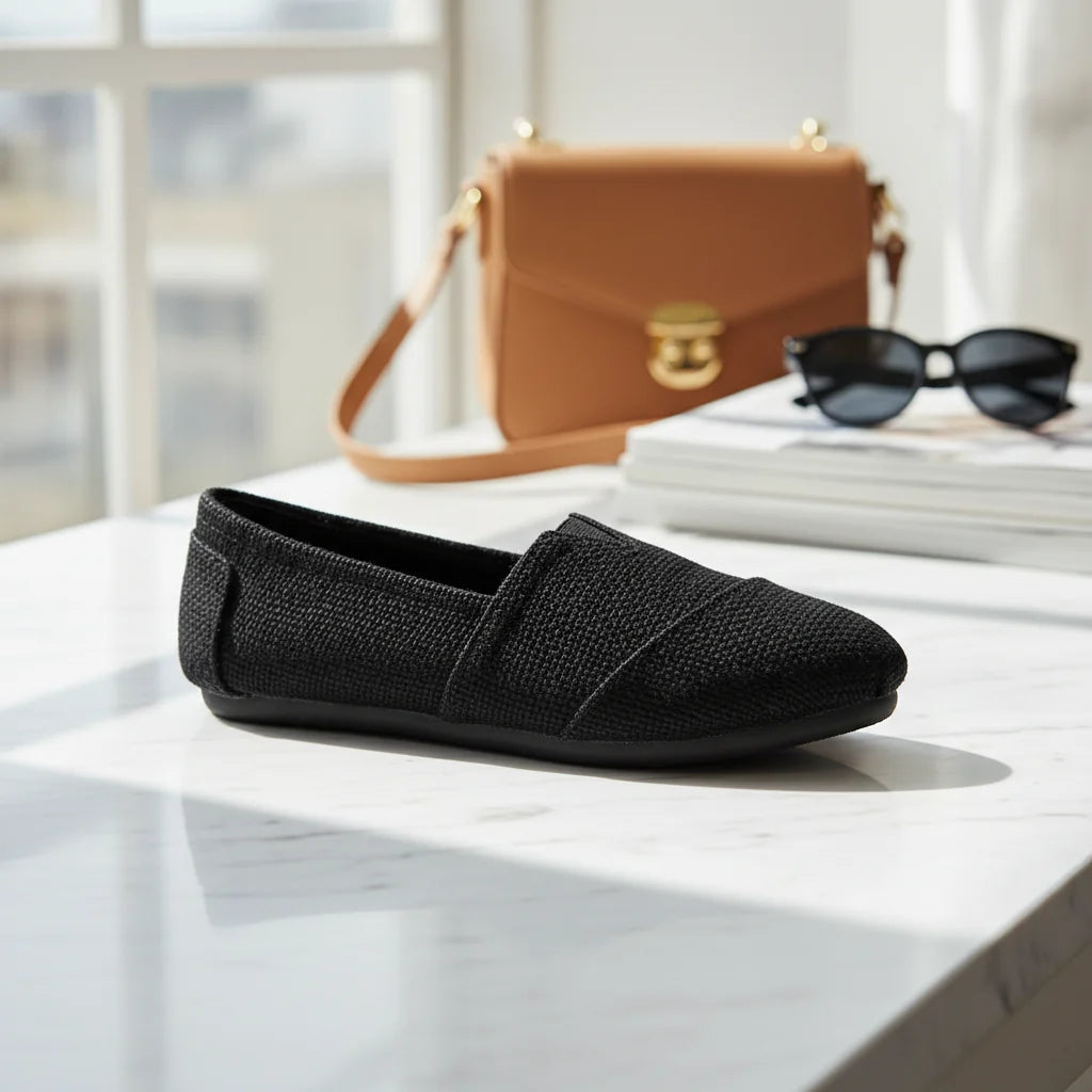 Espadrilles Femme Textile – Slip-On Uni Bout Rond