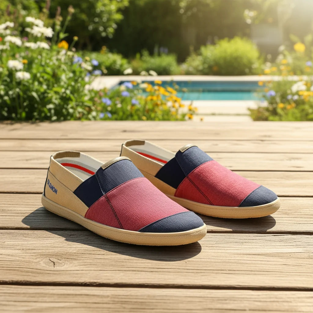 Espadrilles Homme Toile – Patchwork Bicolore Slip-On