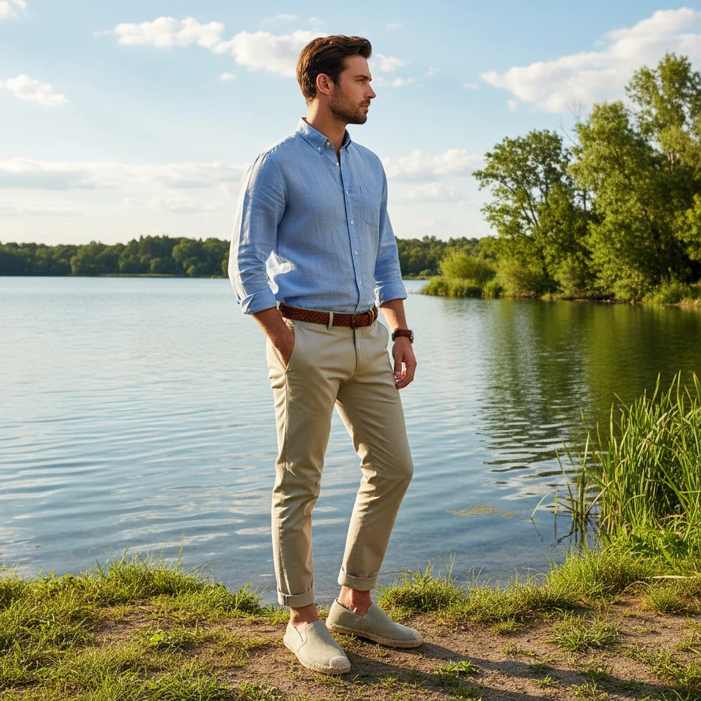 Espadrilles Homme Toile – Slip-On Bout Rond Style Pêcheur