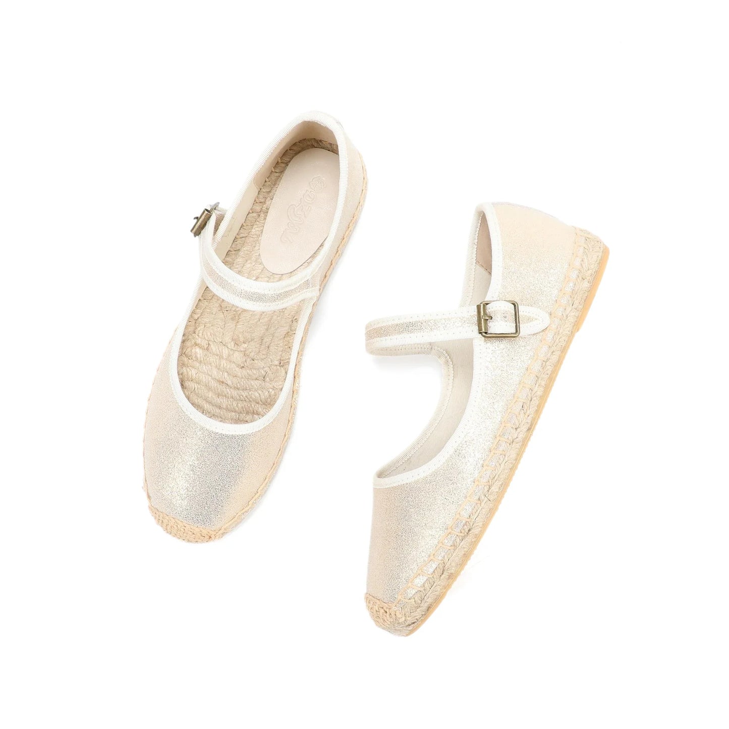 Espadrilles Femme Toile – Mary Janes Bride Boucle Contrastée