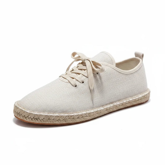 Espadrilles Homme Lin – Lacets Ton Sur Ton Semelle Corde