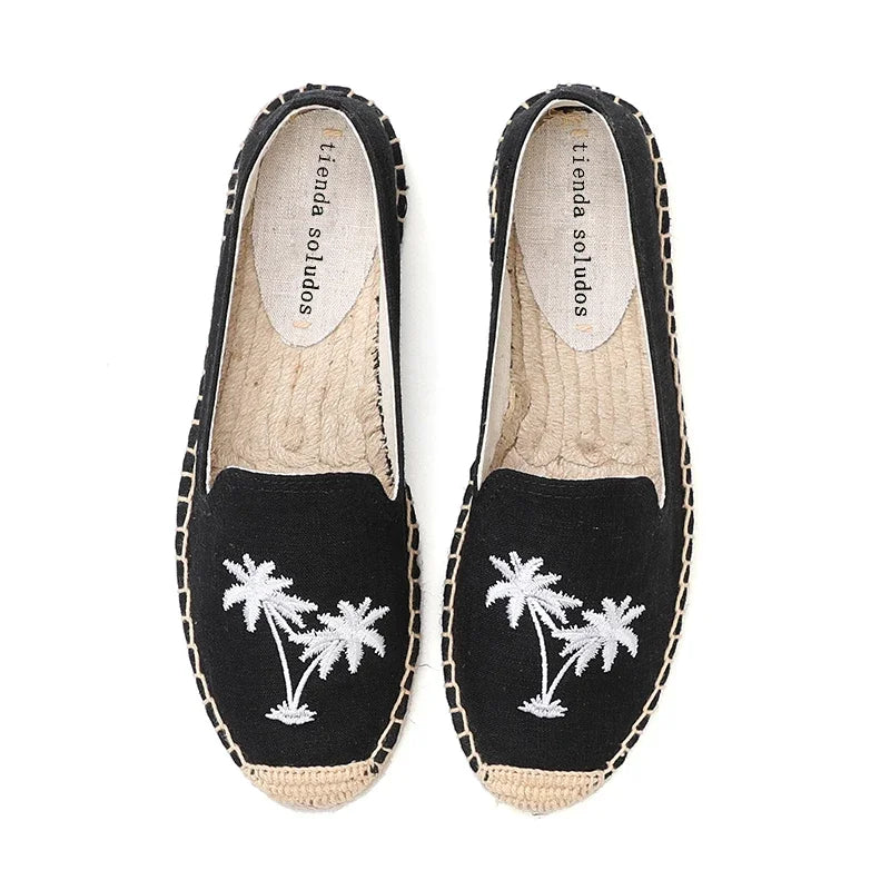 Espadrilles Femme Toile – Motif Floral Brodé