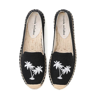 Espadrilles Femme Toile – Motif Floral Brodé