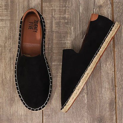 Espadrilles Homme Suédine – Slip-On Couture Apparente