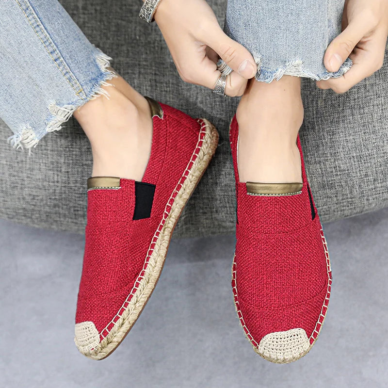 Espadrilles Homme Microfibre – Bout Pointu Sans Lacets