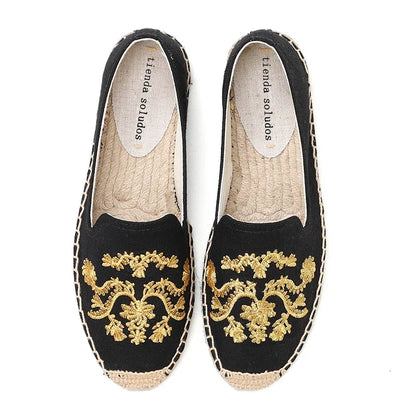 Espadrilles Femme Toile – Motif Floral Brodé