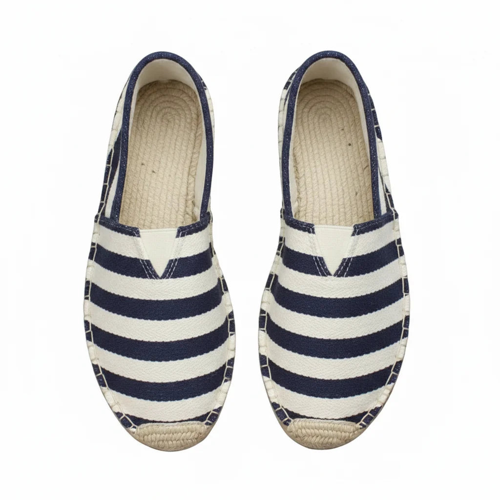 Espadrilles Homme Toile Rayées – Slip-On Décontractées
