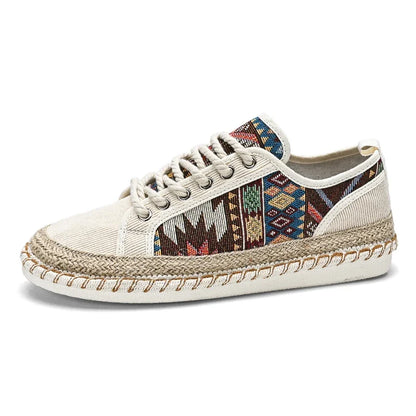 Espadrilles Homme Canvas – Motif Carreaux Semelle Corde