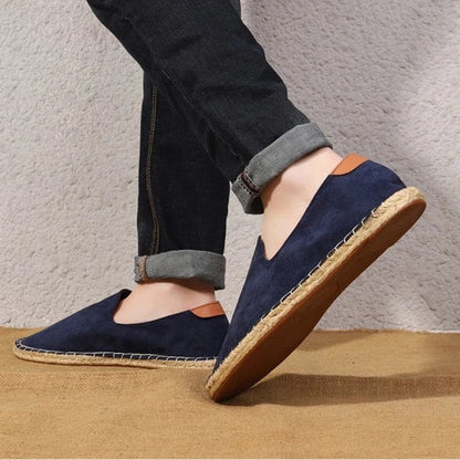 Espadrilles Homme Suédine – Slip-On Couture Apparente