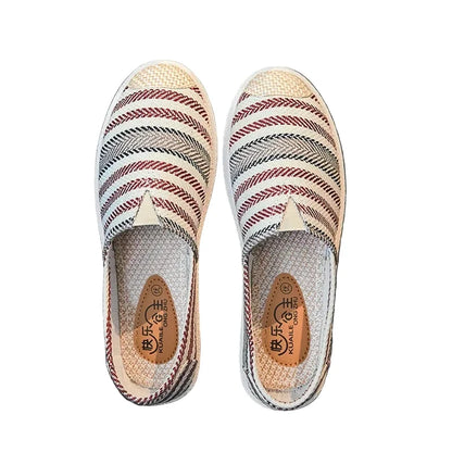 Espadrilles Femme Toile – Motif Ethnique Multicolore