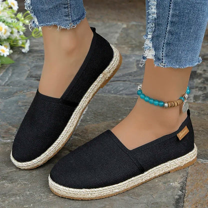 Espadrilles Femme Toile – Rayures et Semelle Tressée