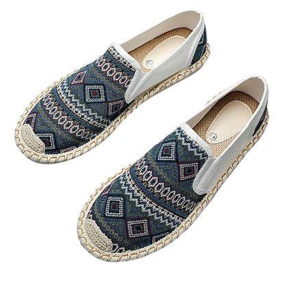 Espadrilles Homme Toile – Motifs Ethniques Slip-On