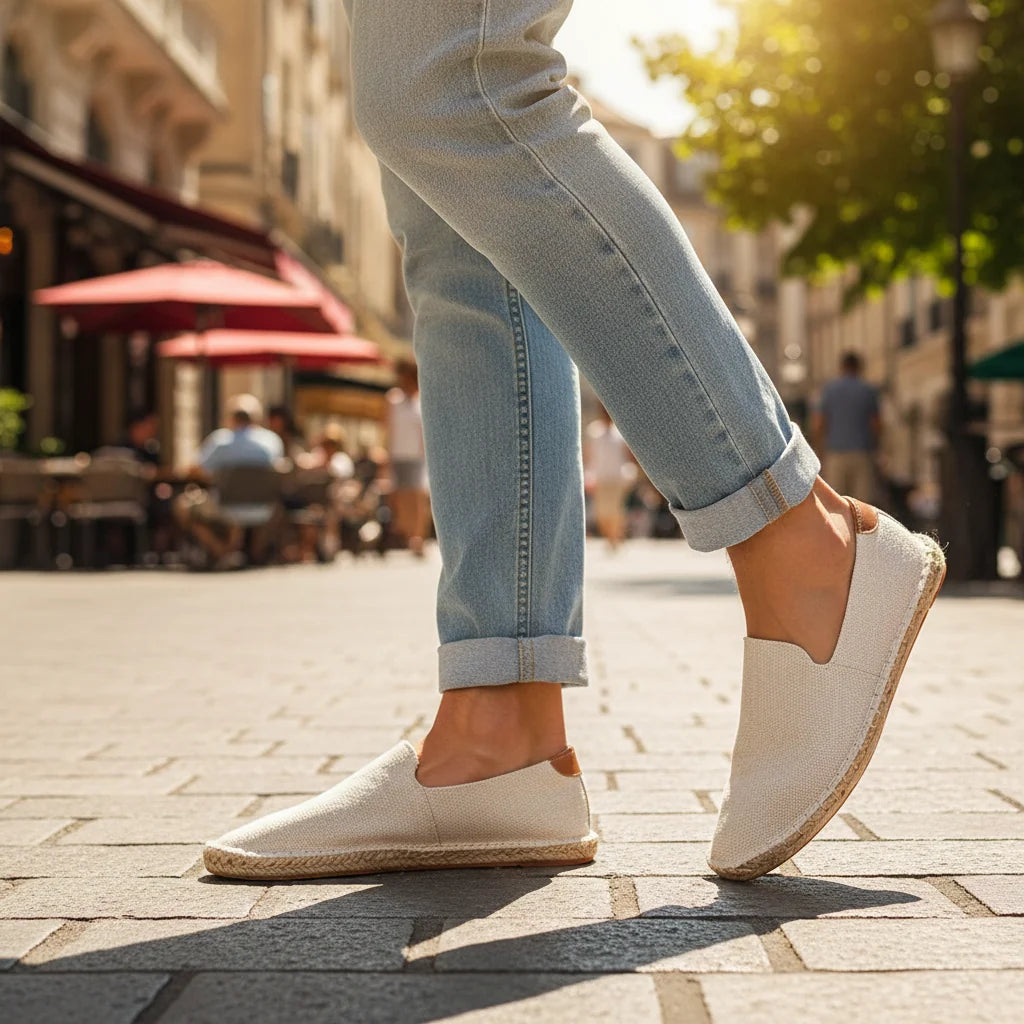 Espadrilles Homme Suédine – Slip-On Couture Apparente