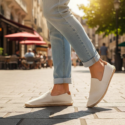 Espadrilles Homme Suédine – Slip-On Couture Apparente