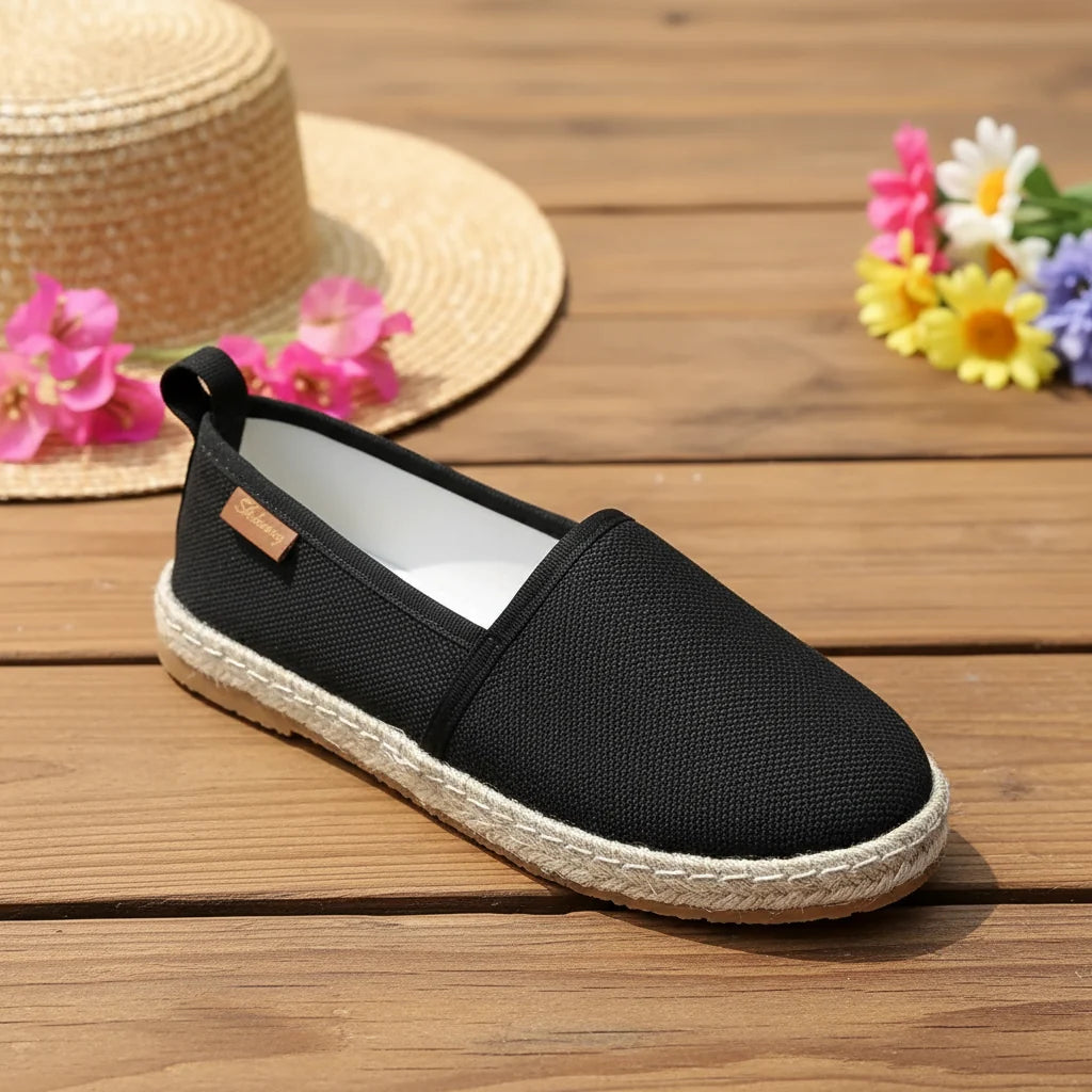 Espadrilles Femme Toile – Slip-On Uni Bout Rond
