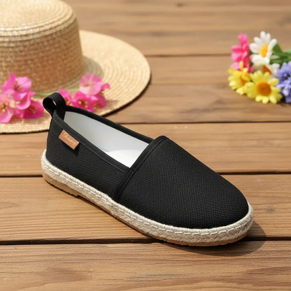 Espadrilles Femme Toile – Slip-On Uni Bout Rond