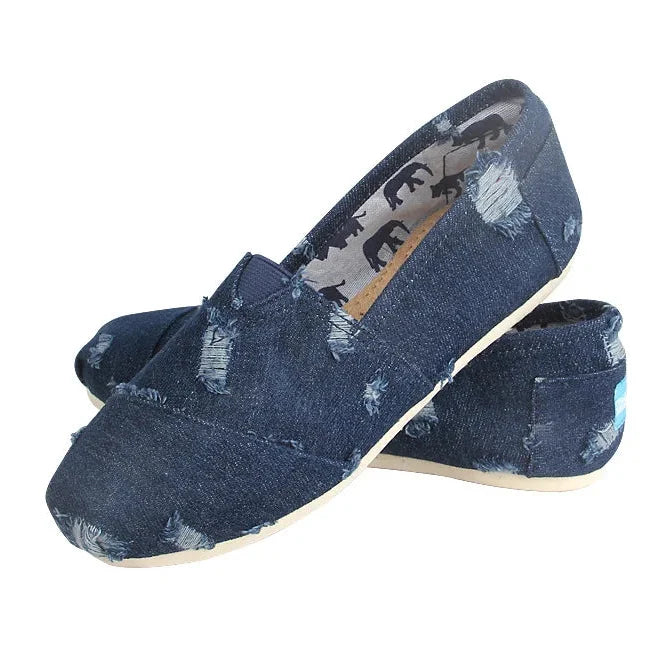 Espadrilles Femme Textile – Slip-On Uni Bout Rond