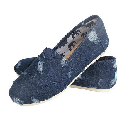 Espadrilles Femme Textile – Slip-On Uni Bout Rond