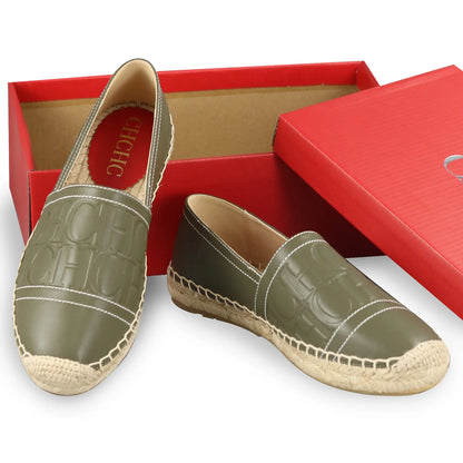 Espadrilles Femme PU – Logo Embossé Noir
