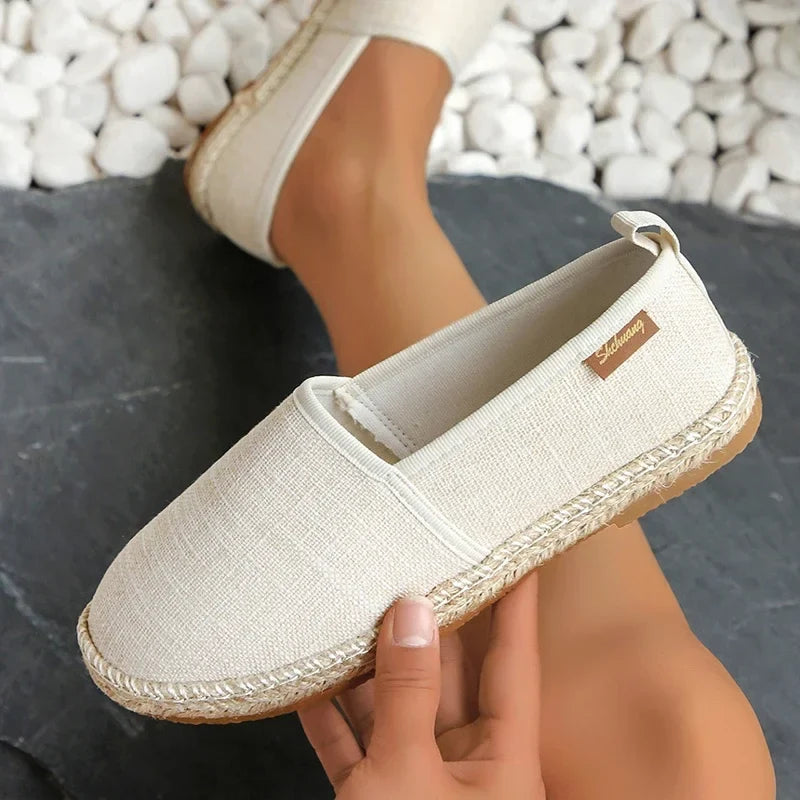 Espadrilles Femme Toile – Rayures et Semelle Tressée