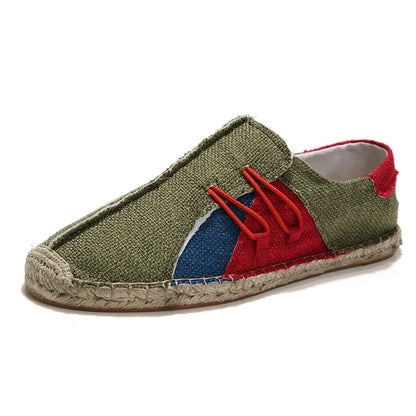 Espadrilles Homme Toile – Motif Patchwork Bicolore