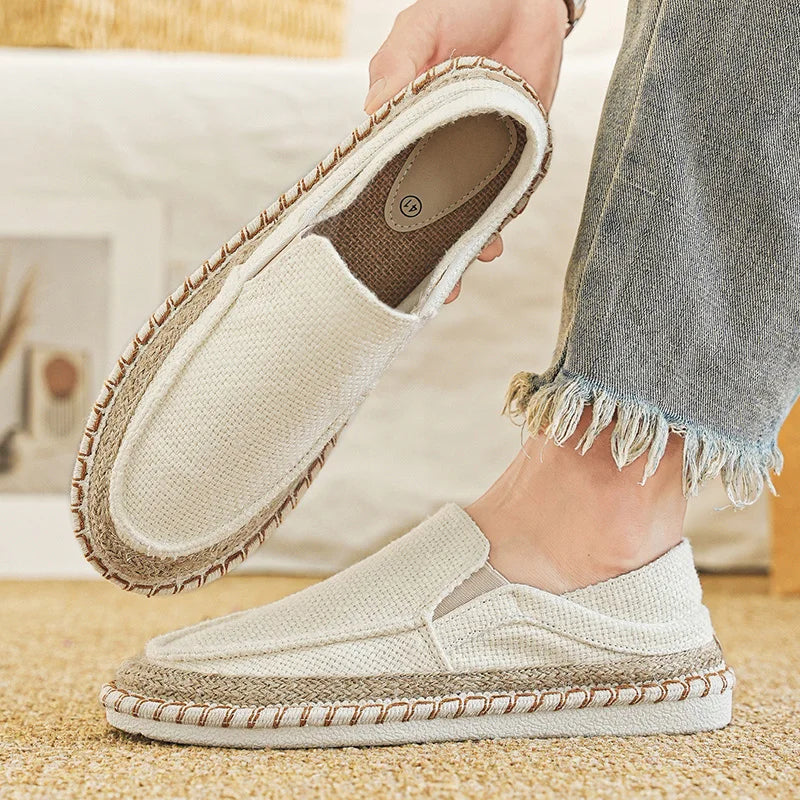 Espadrilles Homme Toile Tressée – Slip-On Unie