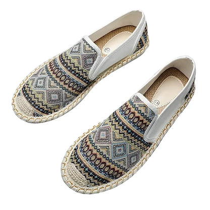 Espadrilles Homme Toile – Motifs Ethniques Slip-On