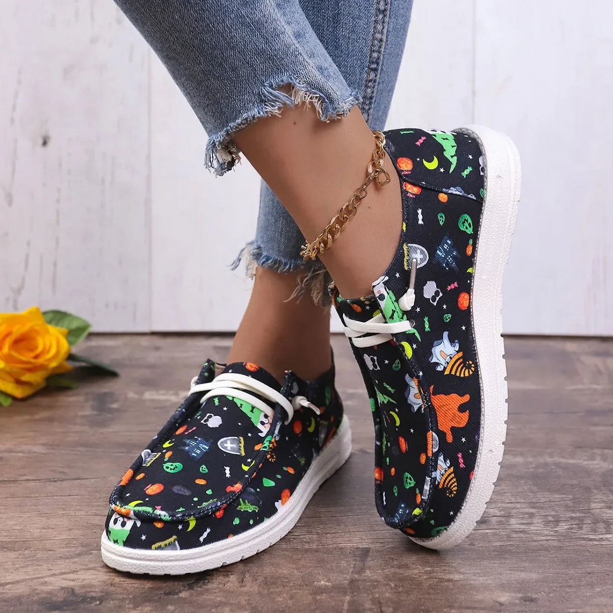 Espadrilles Femme Toile – Imprimé Fantaisie Multicolore