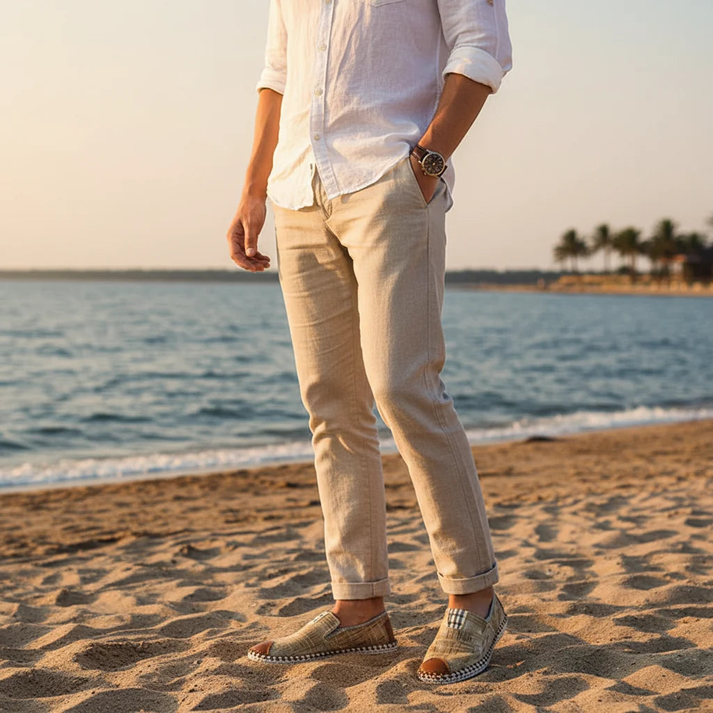 Espadrilles Homme – Bout Rond Couture Apparente Slip-On