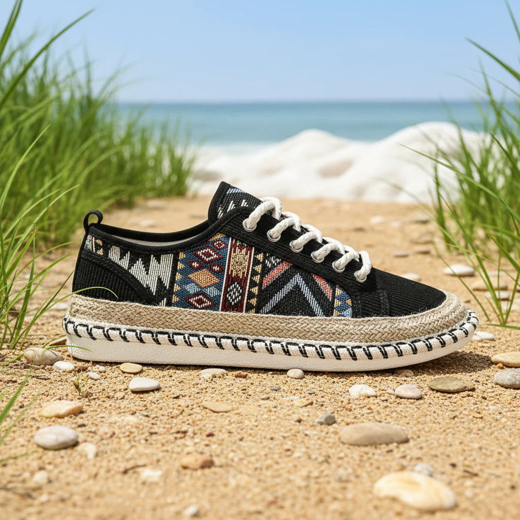 Espadrilles Homme Canvas – Motif Carreaux Semelle Corde