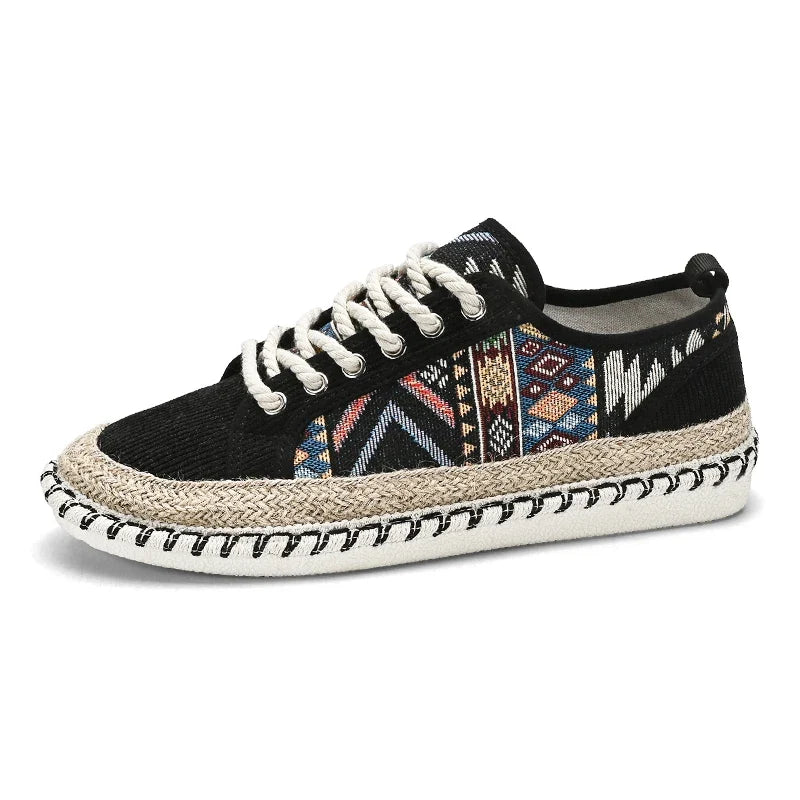 Espadrilles Homme Canvas – Motif Carreaux Semelle Corde