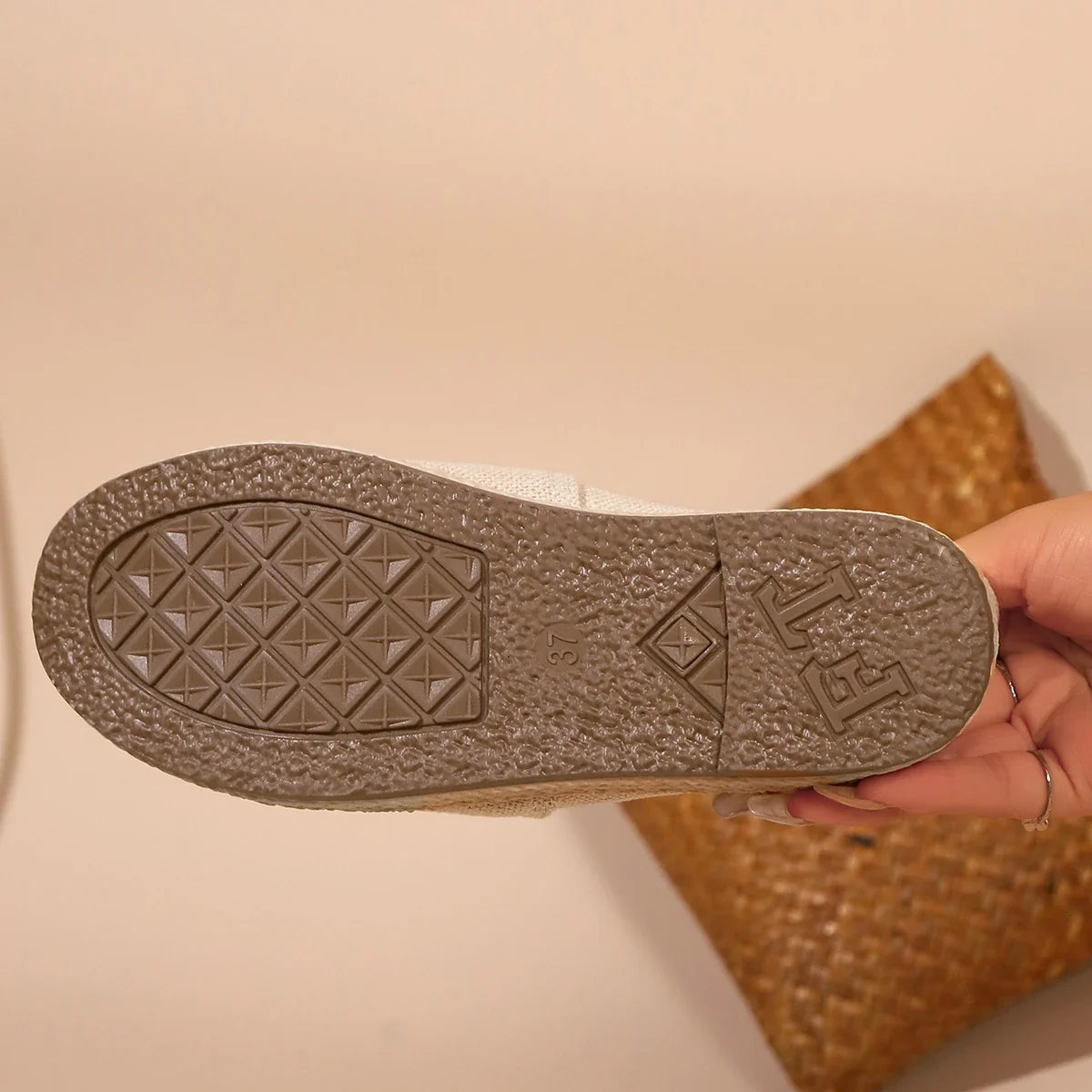 Espadrilles Femme Coton – Broderie Panda Motif Bambou