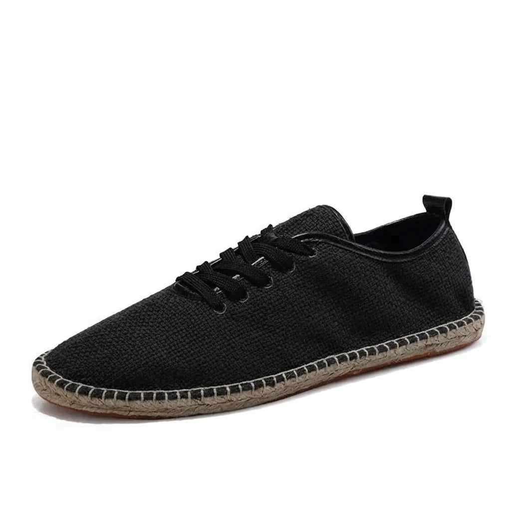 Espadrilles Homme Lin – Lacets Ton Sur Ton Semelle Corde